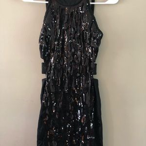 Bebe black sequenced dress